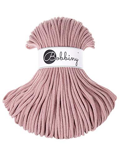 Bobbiny Premium Cords 5 mm - Rope-Garn 100 m 100% Baumwolle (Blush) von Bobbiny