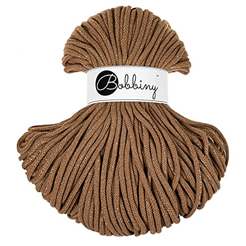 Bobbiny Premium Cords 5 mm - Rope-Garn 100 m 100% Baumwolle (Golden Caramel) von Bobbiny