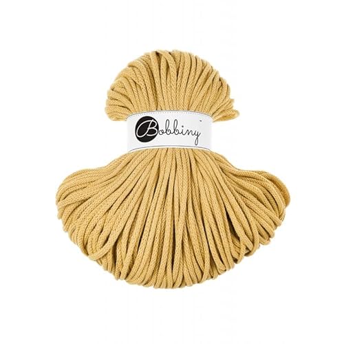 Bobbiny Premium Cords 5 mm - Rope-Garn 100 m 100% Baumwolle (Honey) von Bobbiny