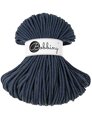 Bobbiny Premium Cords 5 mm - Rope-Garn 100 m 100% Baumwolle (Jeans) von Bobbiny