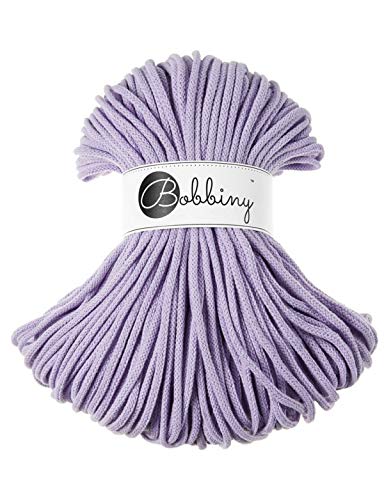 Bobbiny Premium Cords 5 mm - Rope-Garn 100 m 100% Baumwolle (Lavender) von Bobbiny