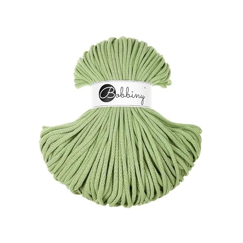 Bobbiny Premium Cords 5 mm - Rope-Garn 100 m 100% Baumwolle (Matcha) von Bobbiny