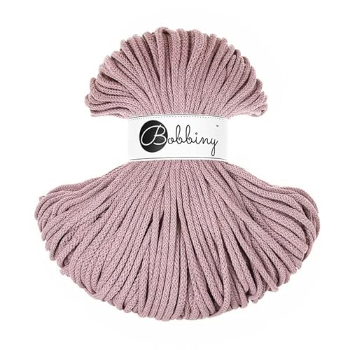Bobbiny Premium Cords 5 mm - Rope-Garn 100 m 100% Baumwolle (Mauve) von Bobbiny