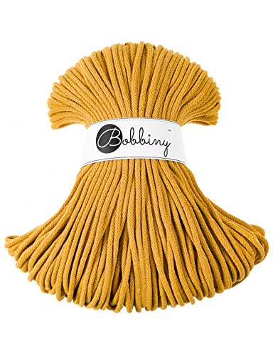 Bobbiny Premium Cords 5 mm - Rope-Garn 100 m 100% Baumwolle (Mustard) von Bobbiny