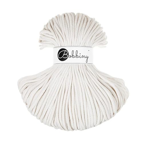 Bobbiny Premium Cords 5 mm - Rope-Garn 100 m 100% Baumwolle (Off White) von Bobbiny