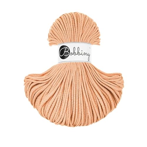 Bobbiny Premium Cords 5 mm - Rope-Garn 100 m 100% Baumwolle (Peach Fuzz) von Bobbiny
