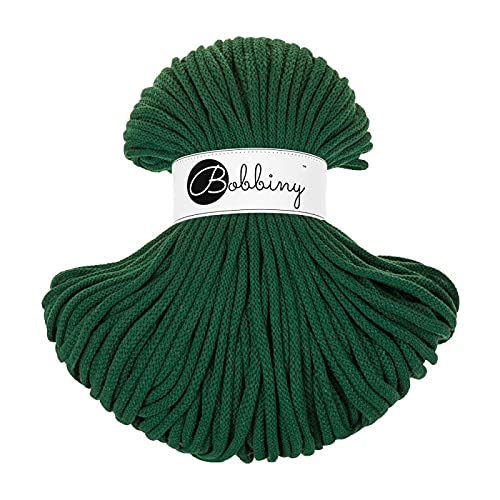 Bobbiny Premium Cords 5 mm - Rope-Garn 100 m 100% Baumwolle (Pine Green) von Bobbiny