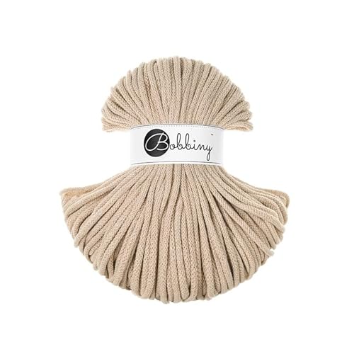 Bobbiny Premium Cords 5 mm - Rope-Garn 100 m 100% Baumwolle (Warm Beige) von Bobbiny