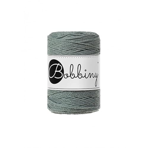 Bobbiny Premium Makramee Garn aus 100% recycelter Baumwolle 1,5 mm 3-Fach gedreht 100 m (Laurel) von Bobbiny