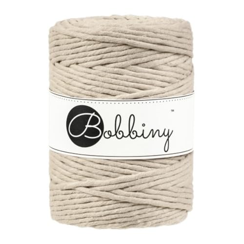 Bobbiny Makramee-Schnur, XXL, 5 mm, einlagig, 100 m, Beige Bobbiny Makramee-Schnur, XXL, 5 mm, einlagig, 100 m, Beige von Bobbiny