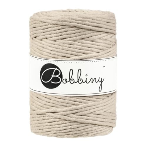 Bobbiny XXL 5 mm einlagige Makramee-Schnur (beige) 100 m von Bobbiny