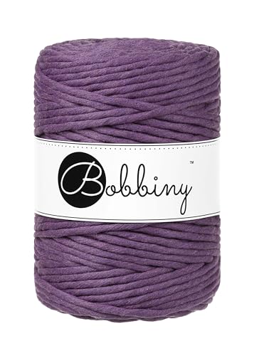 Bobbiny XXL Makramee-Schnur, 5 mm, einlagig, 100% recycelte Baumwolle, Farbe:Violet von Bobbiny