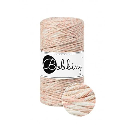 New Bobbiny Makramee-Kordel Schnur 3mm 100m (Peach Shake) von Bobbiny