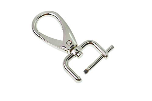 Bobeey 4 Stück 51 x 27 mm drehbare Karabinerhaken mit Schraubstange für 2,5 cm breites Gurtband und Lederband, einfach zu ersetzende Karabinerverschlüsse, Schmuckverschlüsse, BBC31 (25, Silber) von Bobeey