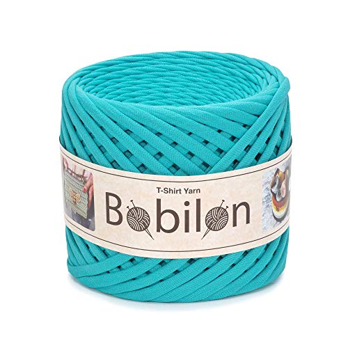 Baumwoll-T-Shirt-Garn, 100 Meter, Tiffany-Farbe, 5-7 mm Dicke, Bandgarn, perfekter Knäuel aus Jersey-Garn, Heimdekor-Garn von Bobilon