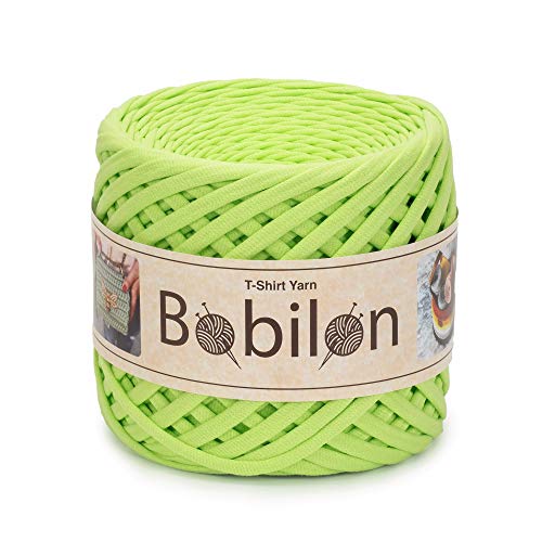 Bobilon T-Shirt Garn Fettuccini Zpagetti Ball, 3-5mm T-Shirtgarn zum Häkeln Stricken, Maske Ohrenbinder, T Garn Bio-Baumwolle, Makramee T-Garn, Jerseygarn - Neon von Bobilon