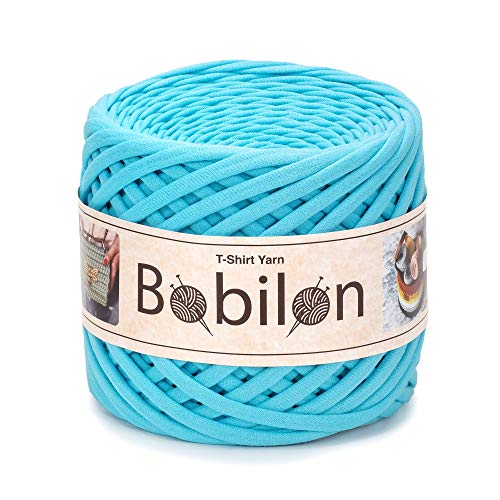 Hochwertiges Textilgarn aus Baumwolle – Gleichmäßige Fadenstärke & leicht – Perfekt für Häkeln, Stricken, Makramee, Taschen, Körbe & Teppiche – 9-11 mm Arctic von Bobilon