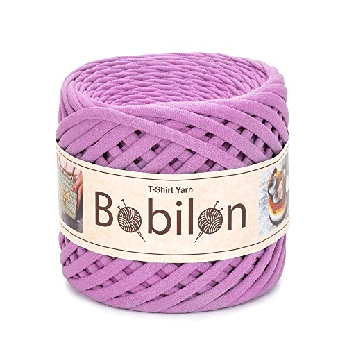 Hochwertiges Textilgarn aus Baumwolle – Gleichmäßige Fadenstärke & leicht – Perfekt für Häkeln, Stricken, Makramee, Taschen, Körbe & Teppiche – 9-11 mm Bubble Gum von Bobilon