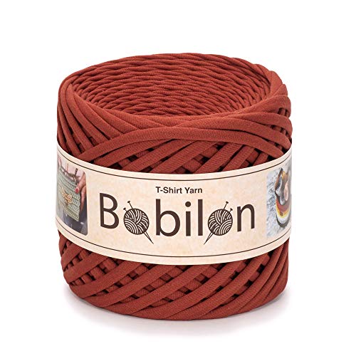 Hochwertiges Textilgarn aus Baumwolle – Gleichmäßige Fadenstärke & leicht – Perfekt für Häkeln, Stricken, Makramee, Taschen, Körbe & Teppiche – 9-11 mm Canyon von Bobilon