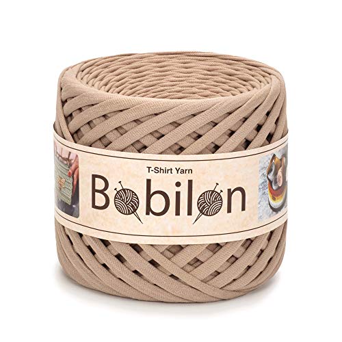Hochwertiges Textilgarn aus Baumwolle – Gleichmäßige Fadenstärke & leicht – Perfekt für Häkeln, Stricken, Makramee, Taschen, Körbe & Teppiche – 9-11 mm Caramel von Bobilon