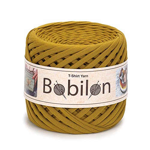 Hochwertiges Textilgarn aus Baumwolle – Gleichmäßige Fadenstärke & leicht – Perfekt für Häkeln, Stricken, Makramee, Taschen, Körbe & Teppiche – 9-11 mm Golden Lime von Bobilon