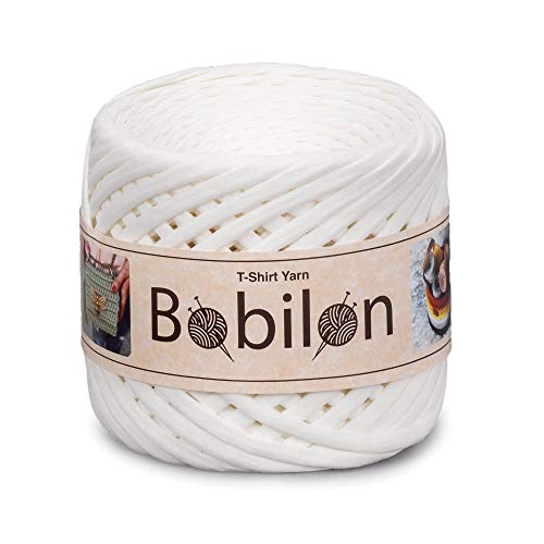 Hochwertiges Textilgarn aus Baumwolle – Gleichmäßige Fadenstärke & leicht – Perfekt für Häkeln, Stricken, Makramee, Taschen, Körbe & Teppiche – 9-11 mm Ice-Cream von Bobilon