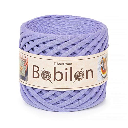 Hochwertiges Textilgarn aus Baumwolle – Gleichmäßige Fadenstärke & leicht – Perfekt für Häkeln, Stricken, Makramee, Taschen, Körbe & Teppiche – 9-11 mm Lavender von Bobilon