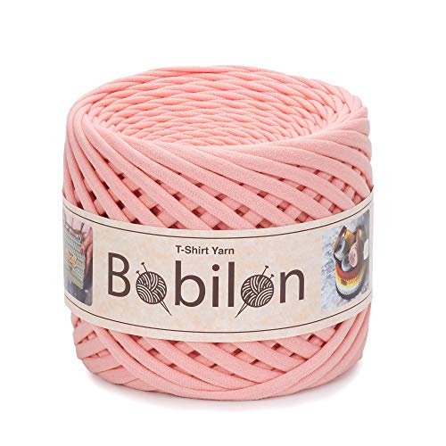 Hochwertiges Textilgarn aus Baumwolle – Gleichmäßige Fadenstärke & leicht – Perfekt für Häkeln, Stricken, Makramee, Taschen, Körbe & Teppiche – 9-11 mm Marshmallow von Bobilon