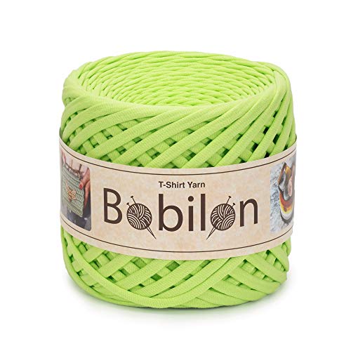 Hochwertiges Textilgarn aus Baumwolle – Gleichmäßige Fadenstärke & leicht – Perfekt für Häkeln, Stricken, Makramee, Taschen, Körbe & Teppiche – 9-11 mm Neon von Bobilon