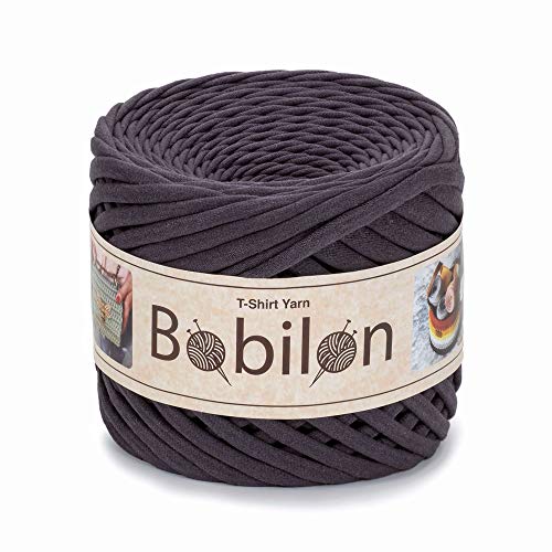 Hochwertiges Textilgarn aus Baumwolle – Gleichmäßige Fadenstärke & leicht – Perfekt für Häkeln, Stricken, Makramee, Taschen, Körbe & Teppiche – 9-11 mm Nightfall von Bobilon