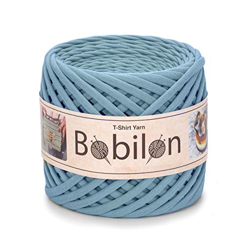 Hochwertiges Textilgarn aus Baumwolle – Gleichmäßige Fadenstärke & leicht – Perfekt für Häkeln, Stricken, Makramee, Taschen, Körbe & Teppiche – 9-11 mm Smoky von Bobilon