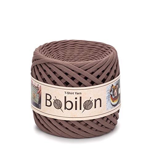 T-Shirt-Garn, Fettuccine-Spaghetti-Knäuel, zum Häkeln, Stricken, für Maskenbänder, Makramee, Bio-Baumwolle, Jerseygarn, 3–5 mm, kakaofarben T-Shirt-Garn, Fettuccine-Spaghetti-Knäuel, zum Häkeln, Stricken, für Maskenbänder, Makramee, Bio-Baumwolle, Jerseygarn, 3–5 mm, kakaofarben von Bobilon