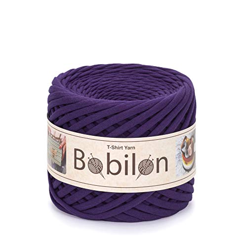 T-Shirt-Garn, Fettuccine-Spaghetti-Knäuel, zum Häkeln, Stricken, für Maskenbänder, Makramee, Bio-Baumwolle, Jerseygarn, 3–5 mm, veilchenfarben T-Shirt-Garn, Fettuccine-Spaghetti-Knäuel, zum Häkeln, Stricken, für Maskenbänder, Makramee, Bio-Baumwolle, Jerseygarn, 3–5 mm, veilchenfarben von Bobilon