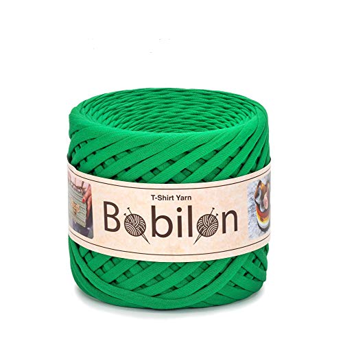 T-Shirt Garn Fettuccini Zpagetti Ball - 3-5 mm für Häkeln und Stricken - Organische Baumwolle - Makramee T-Garn - Recycelbares Stoffgarn - Green Island von Bobilon