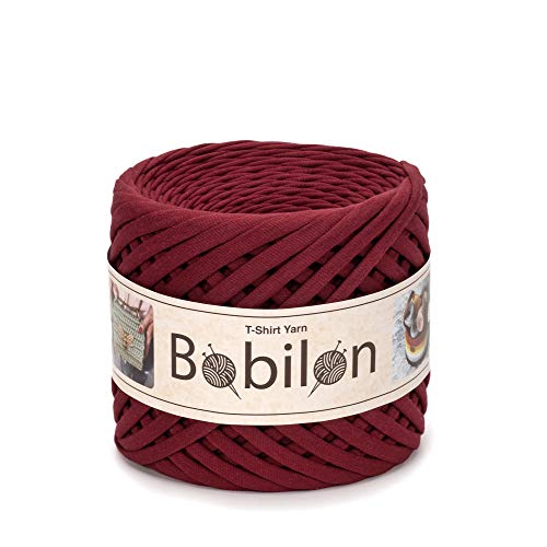 T-Shirt-Garn Fettuccini Zpagetti Ball - 3-5mm Zum Häkeln Stricken - Bio-Baumwolle - Makramee-T-Garn - Recycelbares Stoffgarn - Burgunderrot T-Shirt-Garn Fettuccini Zpagetti Ball - 3-5mm Zum Häkeln Stricken - Bio-Baumwolle - Makramee-T-Garn - Recycelbares Stoffgarn - Burgunderrot von Bobilon