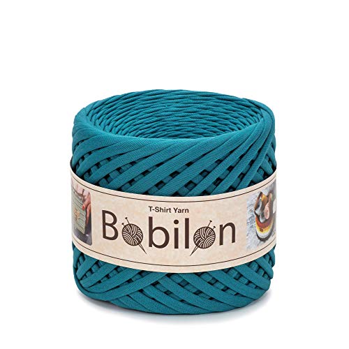 T-Shirt-Garn, Fettuccine-Spaghetti-Knäuel, zum Häkeln, Stricken, für Maskenbänder, Makramee, Bio-Baumwolle, Jerseygarn, 3–5 mm, grünblau (Deep Ocean) T-Shirt-Garn, Fettuccine-Spaghetti-Knäuel, zum Häkeln, Stricken, für Maskenbänder, Makramee, Bio-Baumwolle, Jerseygarn, 3–5 mm, grünblau (Deep Ocean) von Bobilon