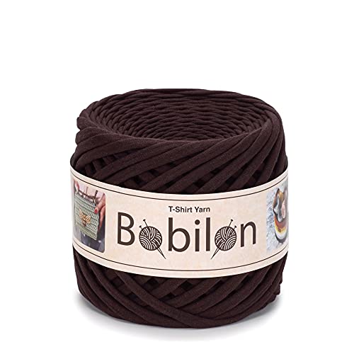 T-Shirt-Garn, Fettuccine-Spaghetti-Knäuel, Bio-Baumwolle, zum Häkeln, Stricken, für Makramee, 3–5 mm, dunkelbraun (Hot Chocolate) T-Shirt-Garn, Fettuccine-Spaghetti-Knäuel, Bio-Baumwolle, zum Häkeln, Stricken, für Makramee, 3–5 mm, dunkelbraun (Hot Chocolate) von Bobilon