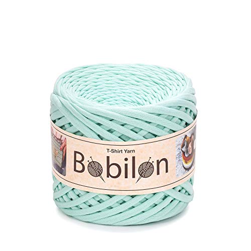 T-Shirt-Garn, Fettuccine-Spaghetti-Knäuel, Bio-Baumwolle, zum Häkeln, Stricken, für Makramee, 3–5 mm, mintgrün T-Shirt-Garn, Fettuccine-Spaghetti-Knäuel, Bio-Baumwolle, zum Häkeln, Stricken, für Makramee, 3–5 mm, mintgrün von Bobilon