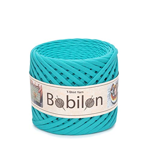 T-Shirt-Garn, Fettuccine-Spaghetti-Knäuel, zum Häkeln, Stricken, für Maskenbänder, Makramee, Bio-Baumwolle, Jerseygarn, 3–5 mm, türkis (Tiffany) T-Shirt-Garn, Fettuccine-Spaghetti-Knäuel, zum Häkeln, Stricken, für Maskenbänder, Makramee, Bio-Baumwolle, Jerseygarn, 3–5 mm, türkis (Tiffany) von Bobilon