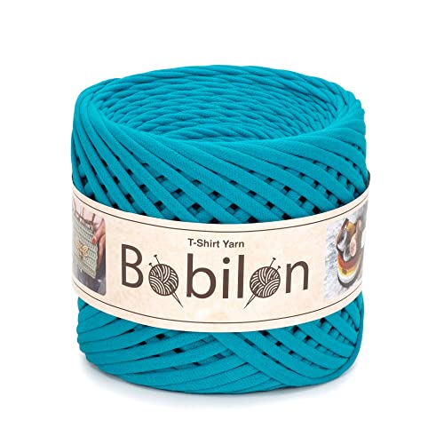 T-Shirt-Garn zum Häkeln, buntes DIY-T-Shirt-Garn, Stoff-Spaghetti-Garn, Bastelmaterial, DIY-Häkelgarn, Grobstrickkorb, Maskenohrbänder, Garn 5–7 mm, Blaue Lagune T-Shirt-Garn zum Häkeln, buntes DIY-T-Shirt-Garn, Stoff-Spaghetti-Garn, Bastelmaterial, DIY-Häkelgarn, Grobstrickkorb, Maskenohrbänder, Garn 5–7 mm, Blaue Lagune von Bobilon