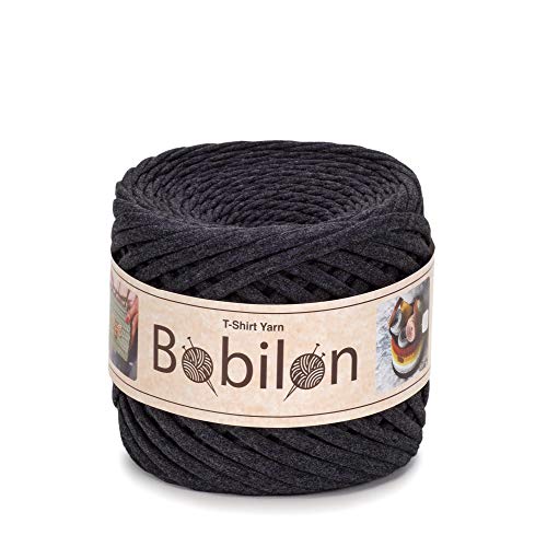 T-Shirt-Garn, Fettuccine-Spaghetti-Knäuel, Bio-Baumwolle, zum Häkeln, Stricken, für Makramee, 3–5 mm, graphitfarben T-Shirt-Garn, Fettuccine-Spaghetti-Knäuel, Bio-Baumwolle, zum Häkeln, Stricken, für Makramee, 3–5 mm, graphitfarben von Bobilon