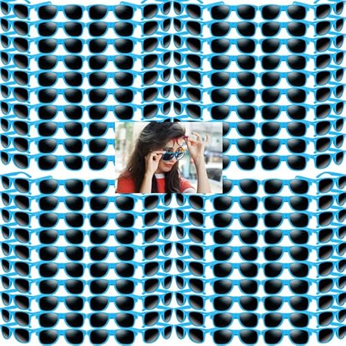 10 Stück Sonnenbrillen, Retro Sonnenbrille, Partygeschenke, Geschenktütenfüller, lustiges Geschenk für Strand, Pool, Geburtstagsparty,Sonnenbrille UV400,Kinder und Erwachsene (10, Blauer Stil) von Boboeitody