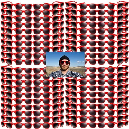 10 Stück Sonnenbrillen, Retro Sonnenbrille, Partygeschenke, Geschenktütenfüller, lustiges Geschenk für Strand, Pool, Geburtstagsparty,Sonnenbrille UV400,Kinder und Erwachsene (10, Roter Stil) von Boboeitody