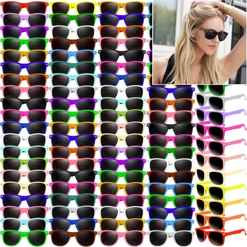 100 Stück 20 Farbe Neon Sonnenbrille, 80's Retro Stil Perfekte bunte Neuheit Sonnenbrille Set für Geburtstag Party Zubehör, Strand, Goody Bag Bevorzugungen für Kinder Erwachs (20-Farben-Stil, 100) 100 Stück 20 Farbe Neon Sonnenbrille, 80's Retro Stil Perfekte bunte Neuheit Sonnenbrille Set für Geburtstag Party Zubehör, Strand, Goody Bag Bevorzugungen für Kinder Erwachs (20-Farben-Stil, 100) von Boboeitody