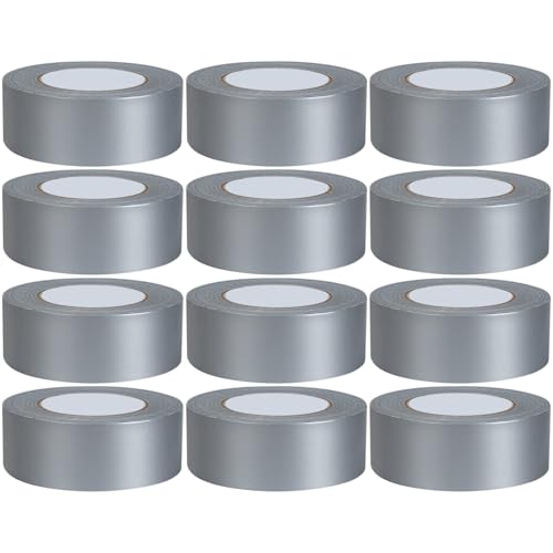 12 Rollen Professionelles Klebeband, 50mm x 50m Panzertape Extra Stark, 60 Yards Jeder, Starke Keine Rückstände Schwer Zoll Kanal Band,Allwetter,Reißen von Hand für Mehrzweck Home Reparatur von Boboeitody