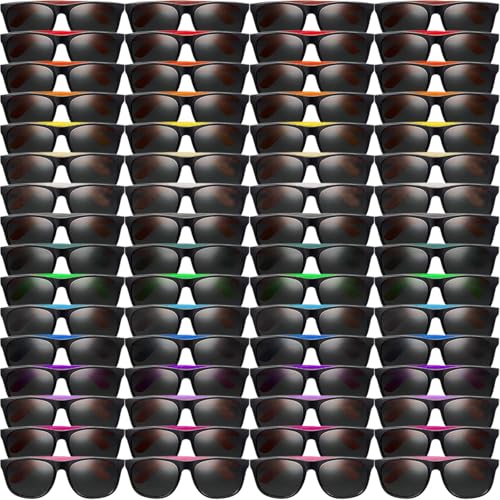 144 Stück Neon Sonnenbrille Party Gefälligkeiten Bulk,24Farben Neon Party Sonnenbrille 80er Stil bunte Neuheit Sonnenbrille Kühle Sonnenbrille fürKlassenzimmer Preis Goody Bag Füller,Geburtstagsfeier von Boboeitody