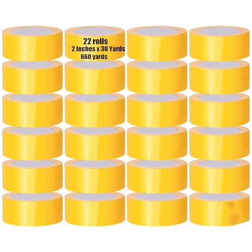 24 Rollen Gelb Panzertape Extra Stark, 2inch X 720 Yards Klebeband Schwer Pflicht, Stark Kein Rückstand Allwetter Duct Tape, Reißen von Hand, Multi-Use für Innen- und Außenreparaturen, Industrie von Boboeitody