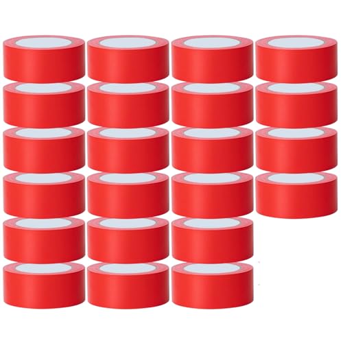 24 Rollen Rot Panzertape Extra Stark, 2inch X 720 Yards Klebeband Schwer Pflicht, Stark Kein Rückstand Allwetter Duct Tape, Reißen von Hand, Multi-Use für Innen- und Außenreparaturen, Industrie von Boboeitody