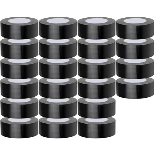 24 Rollen Schwarz Panzertape Extra Stark, 2inch X 720 Yards Klebeband Schwer Pflicht, Stark Kein Rückstand Allwetter Duct Tape, Reißen von Hand, Multi-Use für Innen- und Außenreparaturen, Industrie von Boboeitody