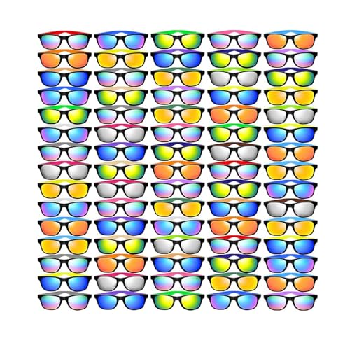 48/100/120 Pack Sonnenbrillen Party Favors Neonfarben Sonnenbrillen Bulk Goody Bag Fillers mit UV-Schutz erwachsene Kinder Sommer Pool Strand für Strand Geburtstag (20 Farben Stil, 100) von Boboeitody